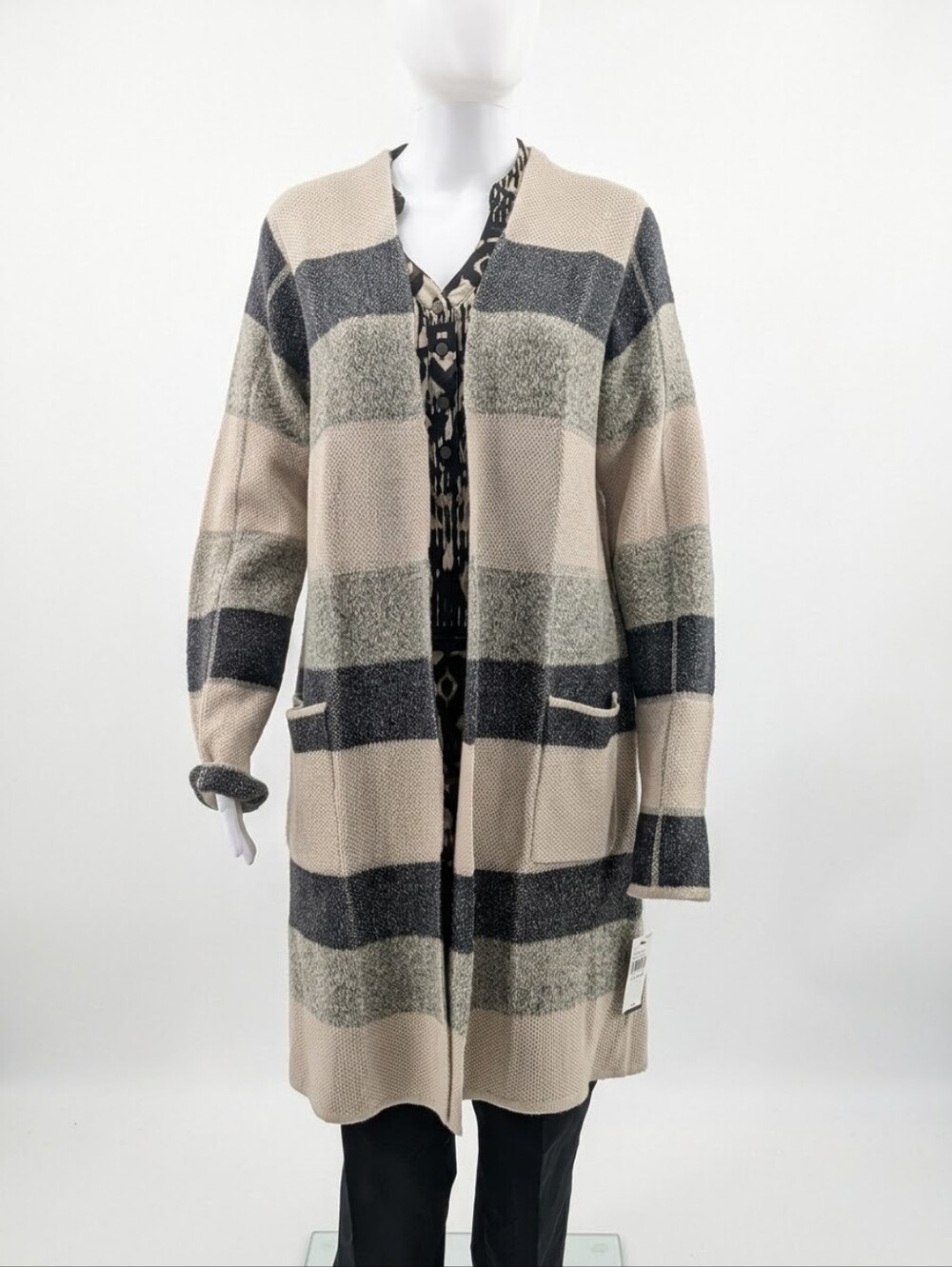 ALYX gray and white striped long cardigan